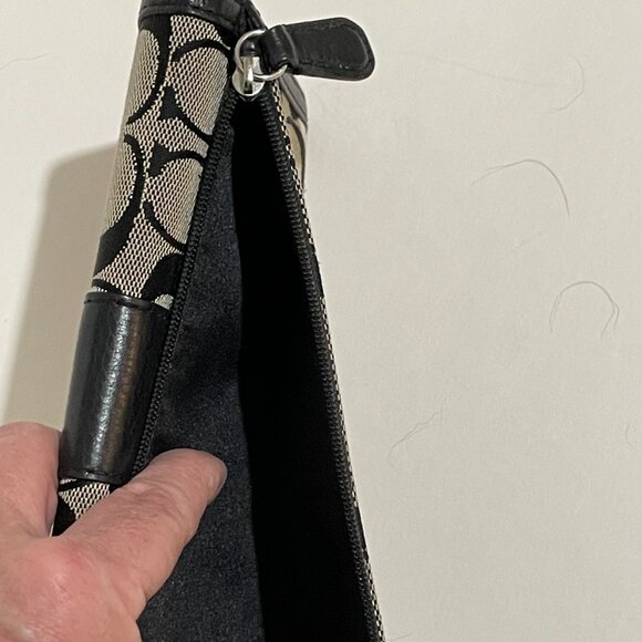 Coach Wallet Hamilton Signature Tan Canvas and Black Leather - Picture 3 of 5